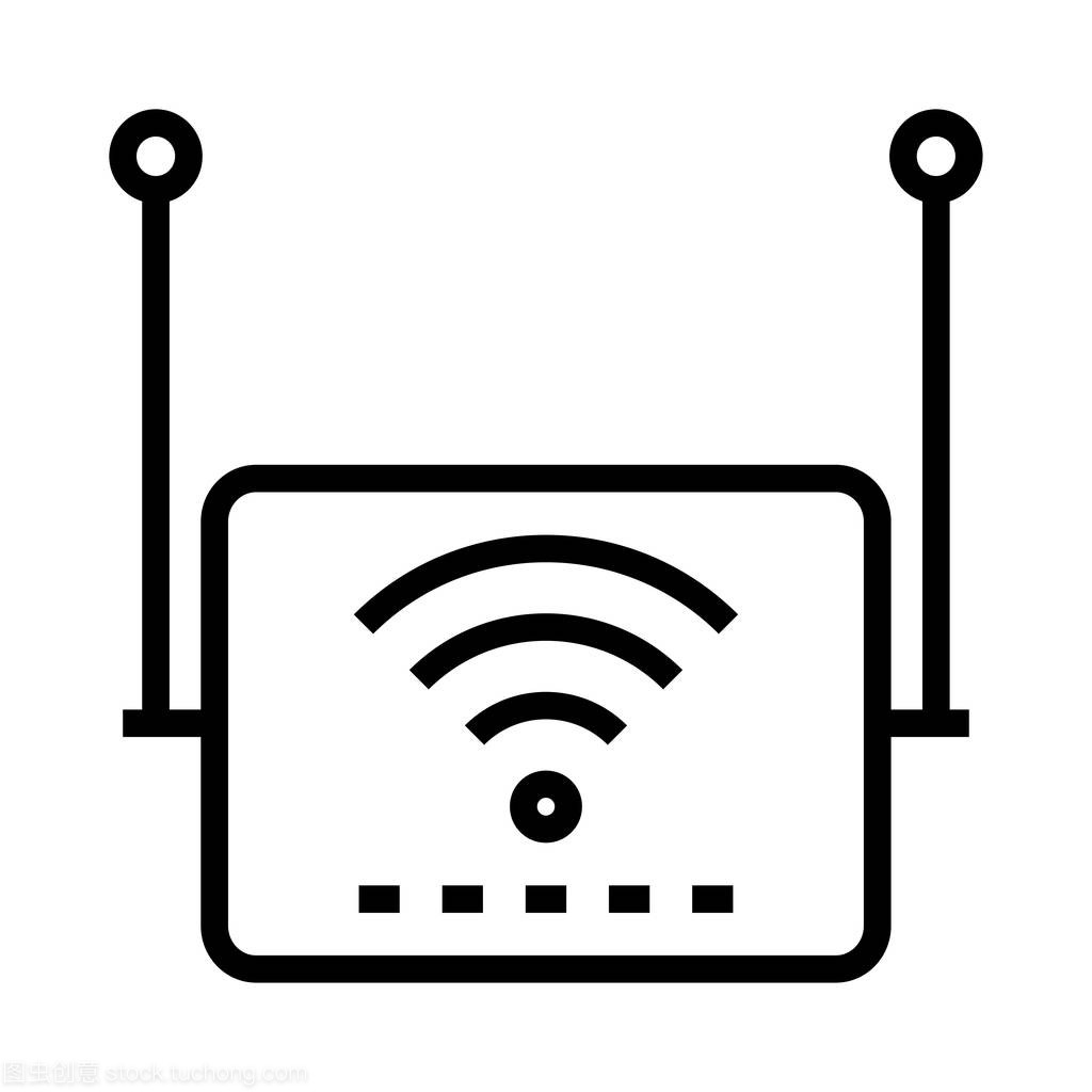 WIFI設(shè)備細(xì)線矢量圖標(biāo) 網(wǎng)絡(luò)設(shè)備的視覺語(yǔ)言